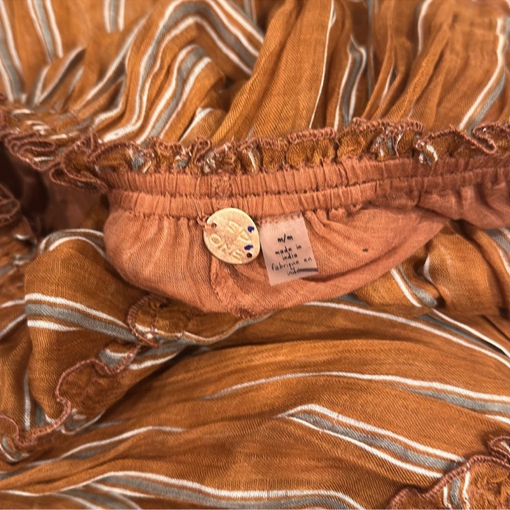 FREE PEOPLE Ember Striped Western Boho Midi Skirt - Picture 5 of 7